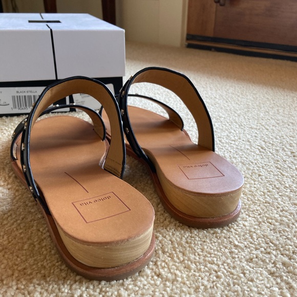 Dolce Vita NWOT Black Leather Slide Sandals Size 9 - Picture 4 of 7